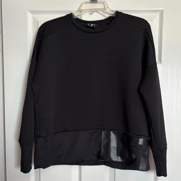 Nike Dri-Fit women’s black ribbed crew neck sweatshirt size medium - Picture 1 of 8